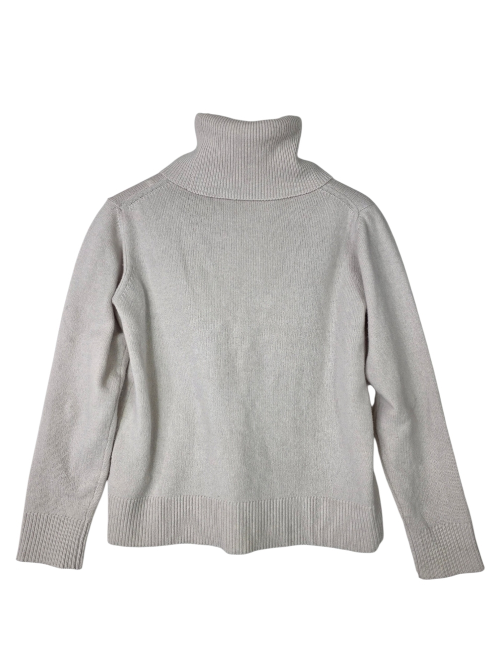 Wood Wood Merino Wool Knit Cream Ribbed Turtleneck Sweater